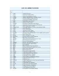 List of Abbreviations