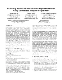 Measuring System Performance and Topic Discernment Using Generalized Adaptive-Weight Mean