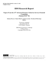 Papers from the 12Th Advanced Summer School on Service-Oriented Computing (Summersoc’18)