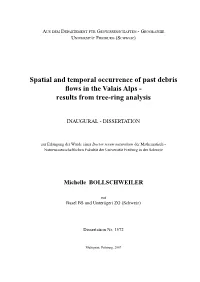 Spatial and Temporal Occurrence of Past Debris Flows in the Valais Alps - Results from Tree-Ring Analysis
