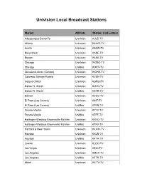 Univision Local Broadcast Stations
