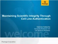 Cell Line Authentication: Technology, Workflow, and Service