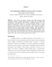 Chapter 1 the Fundamentals of Bubble Formation in Water Treatment