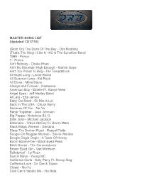 DRB Master Song List