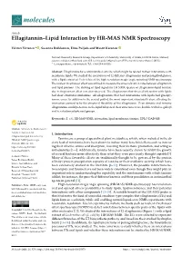 Ellagitannin–Lipid Interaction by HR-MAS NMR Spectroscopy