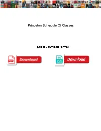 Princeton Schedule of Classes