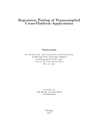Regression Testing of Transcompiled Cross-Platform Applications