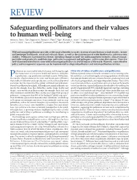 Safeguarding Pollinators and Their Values to Human Well-Being Simon G