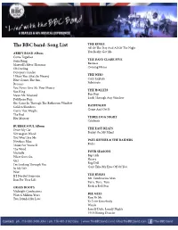 The BBC Band: Song List
