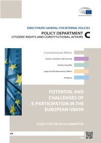 The Potential and Challenges of E-Participation in the EU