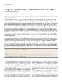Unexpected Diversity During Community Succession in the Apple Flower Microbiome