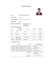Dr. R. JEYACHANDRAN 2. Date of Birth