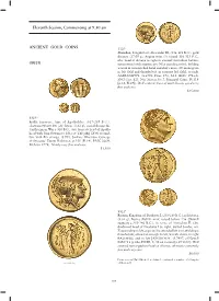 Eleventh Session, Commencing at 9.30 Am ANCIENT GOLD COINS