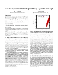 Genetic Improvement of Data Gives Binary Logarithm from Sqrt