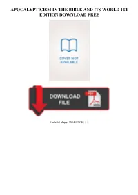 |||GET||| Apocalypticism in the Bible and Its World 1St Edition