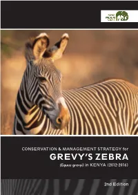 Grevy's Zebra Strategy 2012-2016