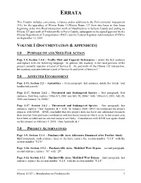 IL13-127 Environmental Assessment Errata