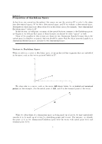 Properties of Euclidean Space