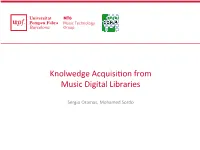 Knolwedge Acquisi$On from Music Digital Libraries