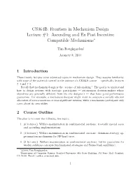 Lecture 1: Ascending and Ex Post Incentive Compatible Mechanisms
