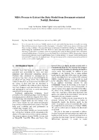 MDA Process to Extract the Data Model from Document-Oriented Nosql Database