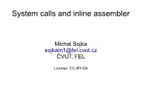 System Calls and Inline Assembler