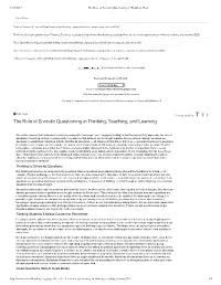 The Role of Socratic Questioning in Thinking, Teaching, and Learning