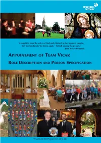 Appointment of Team Vicar Role Description and Person Specification