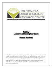 Choosing Your Colors Student Handouts