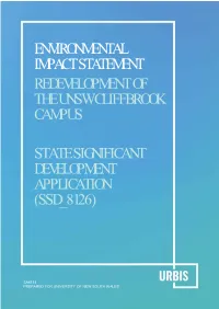 Environmental Impact Statement Redevelopment of the Unsw Cliffbrook Campus