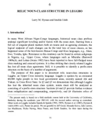 Relic Noun-Class Structure in Leggbo