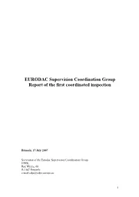 Report of the First Coordinated Inspection