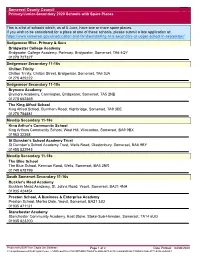Somerset County Council Primary/Junior-Secondary 2020 Schools with Spare Places This Is a List of Schools Which, As of 5 June