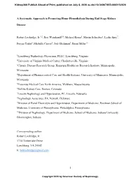 1 a Systematic Approach to Promoting Home Hemodialysis During End