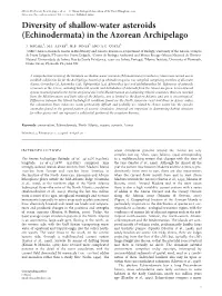 (Echinodermata) in the Azorean Archipelago J