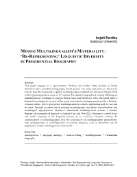 Mining Multilingualism's Materiality: 'Re