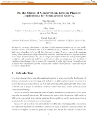 On the Status of Conservation Laws in Physics: Implications for Semiclassical Gravity