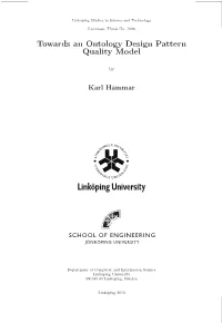 Towards an Ontology Design Pattern Quality Model