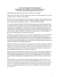 1 Protect Our Defenders' Written Statement Response Systems To