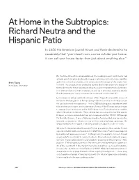 At Home in the Subtropics: Richard Neutra and the Hispanic Patio