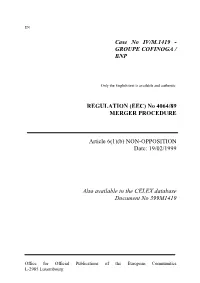 Case No IV/M.1419 - GROUPE COFINOGA / BNP