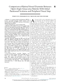 Comparison of Retinal Vessel Diameter Between Open-Angle Glaucoma Patients with Initial Parafoveal Scotoma and Peripheral Nasal Step