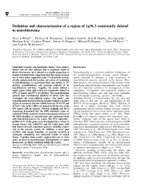 Definition and Characterization of a Region of 1P36.3 Consistently
