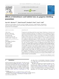 Effects of Disturbance and Habitat Loss on Papyrus-Dwelling Passerines