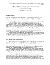 In Pursuit of Conversation Analysis: an Interview with Professor John Heritage