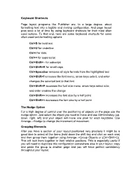 Keyboard Shortcuts Page Layout Programs Like Publisher Are, to A