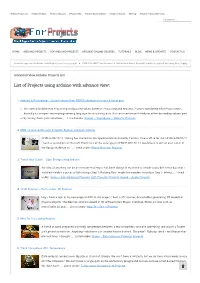 List of Projects Using Arduino with Advance View