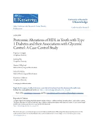 Proteomic Alterations of HDL in Youth with Type 1 Diabetes and Their Associations with Glycemic Control: a Case-Control Study Evgenia Gourgari Georgetown University