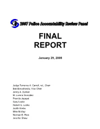 Recommendations from the Structure Subcommittee