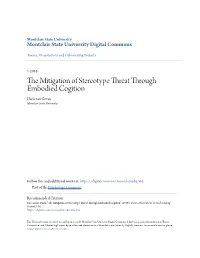 The Mitigation of Stereotype Threat Through Embodied Cogition